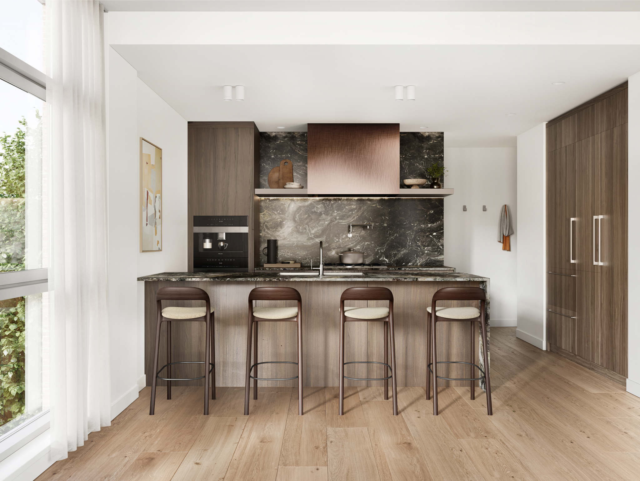 Vancouver Oakridge Ashleigh Condo - 2 Bedroom dark color scheme