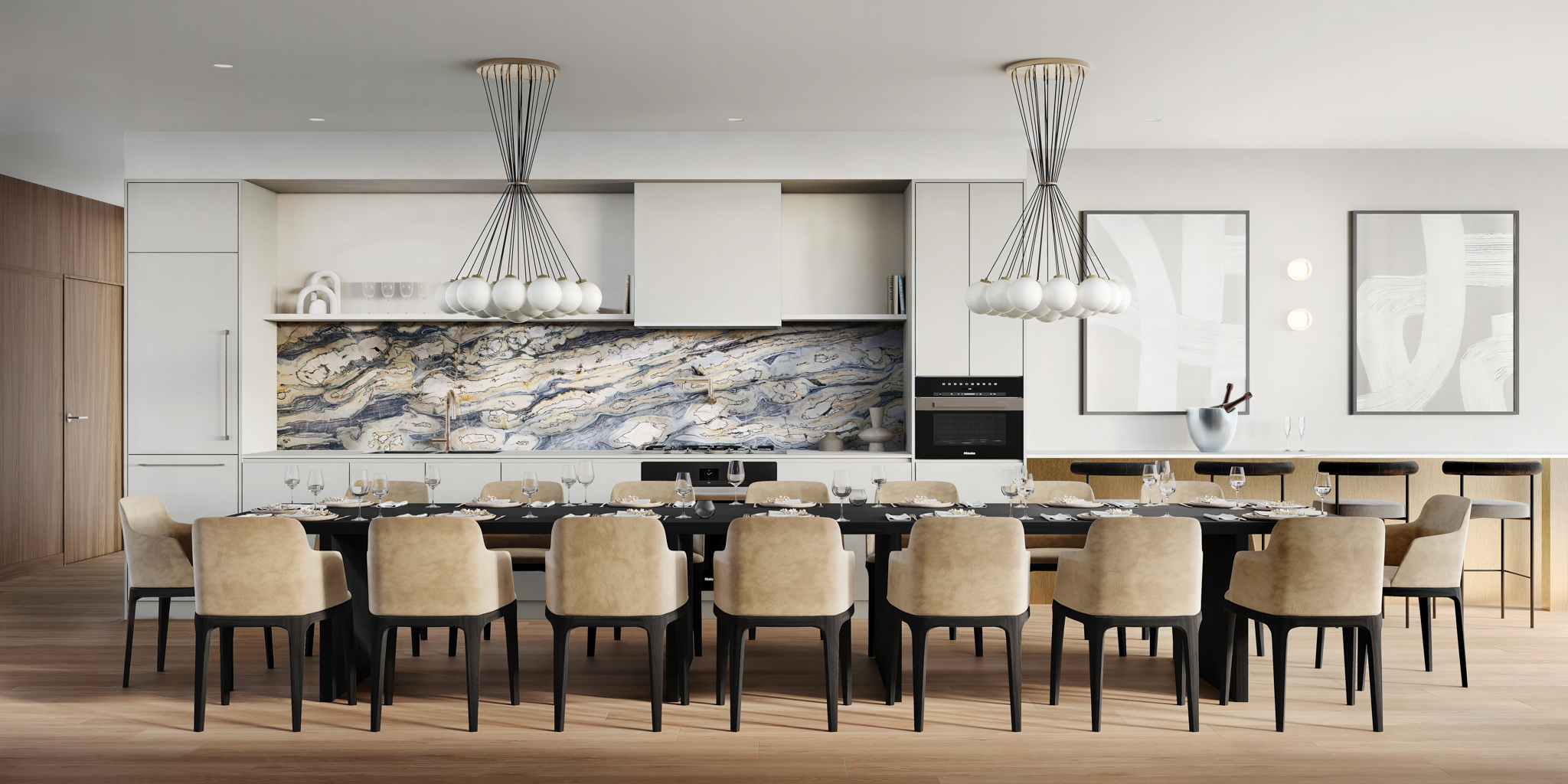 Vancouver Oakridge Ashleigh Condo - Entertainment Lounge Kitchen