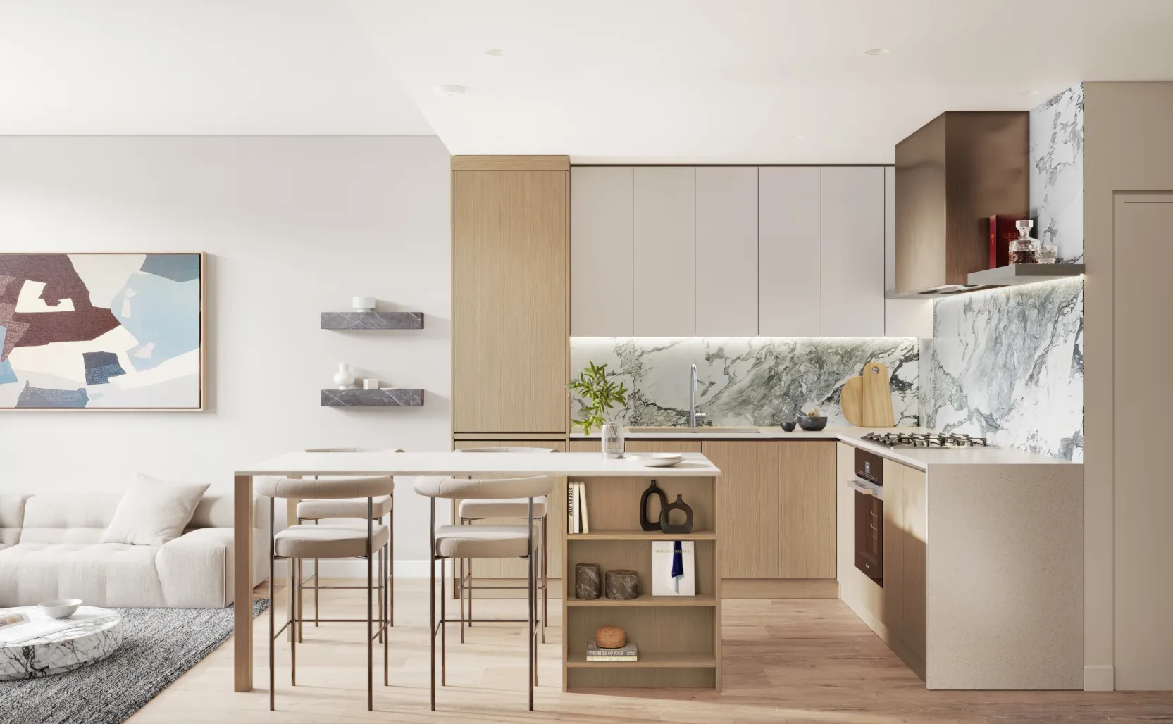 Vancouver Oakridge Ashleigh Condo - Light Scheme Kitchen