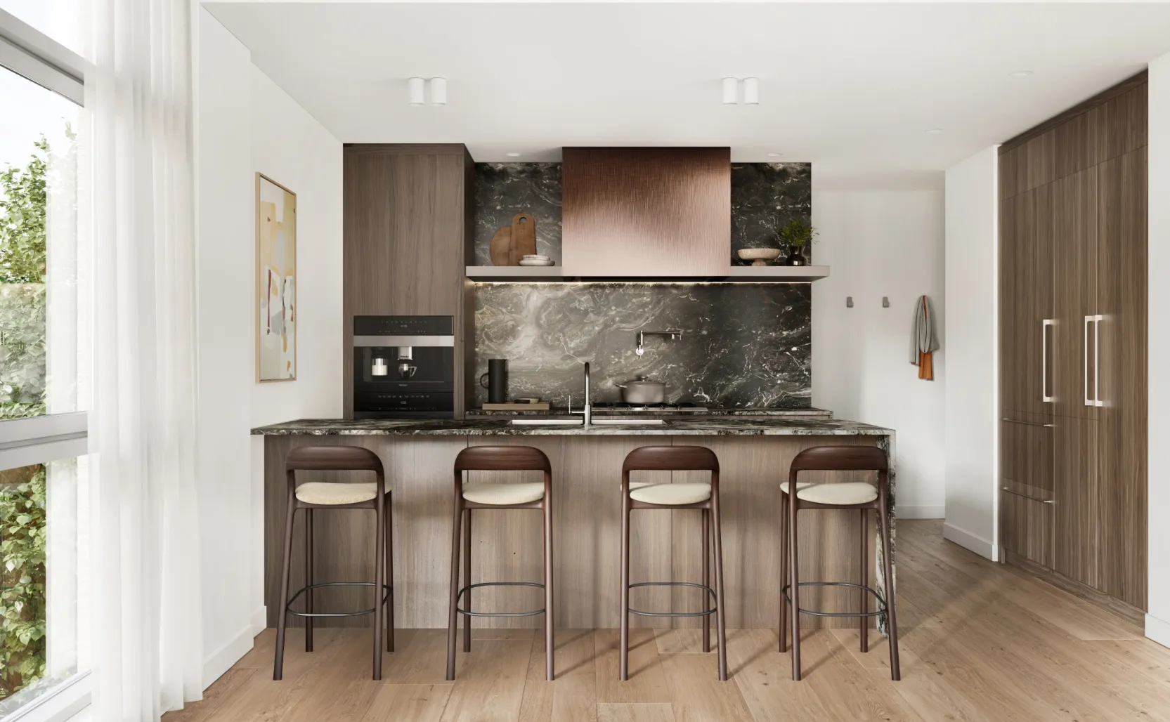 Vancouver Oakridge Ashleigh Condo - Dark Scheme Kitchen