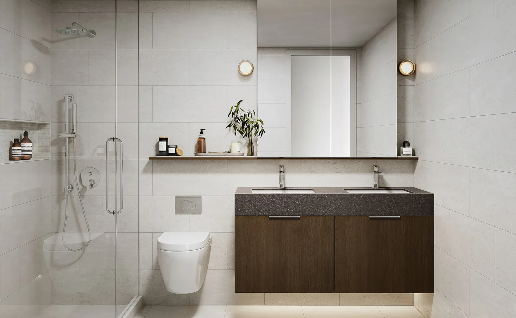 Vancouver Oakridge Ashleigh Condo - Dark Scheme Bathroom